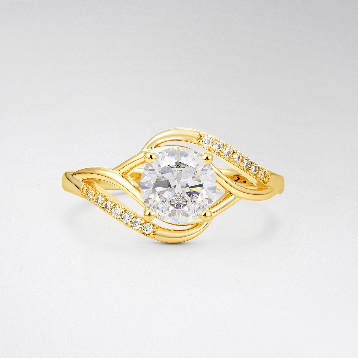 Elegant Moissanite Engagement Ring with Intricate Twisted - Additional view