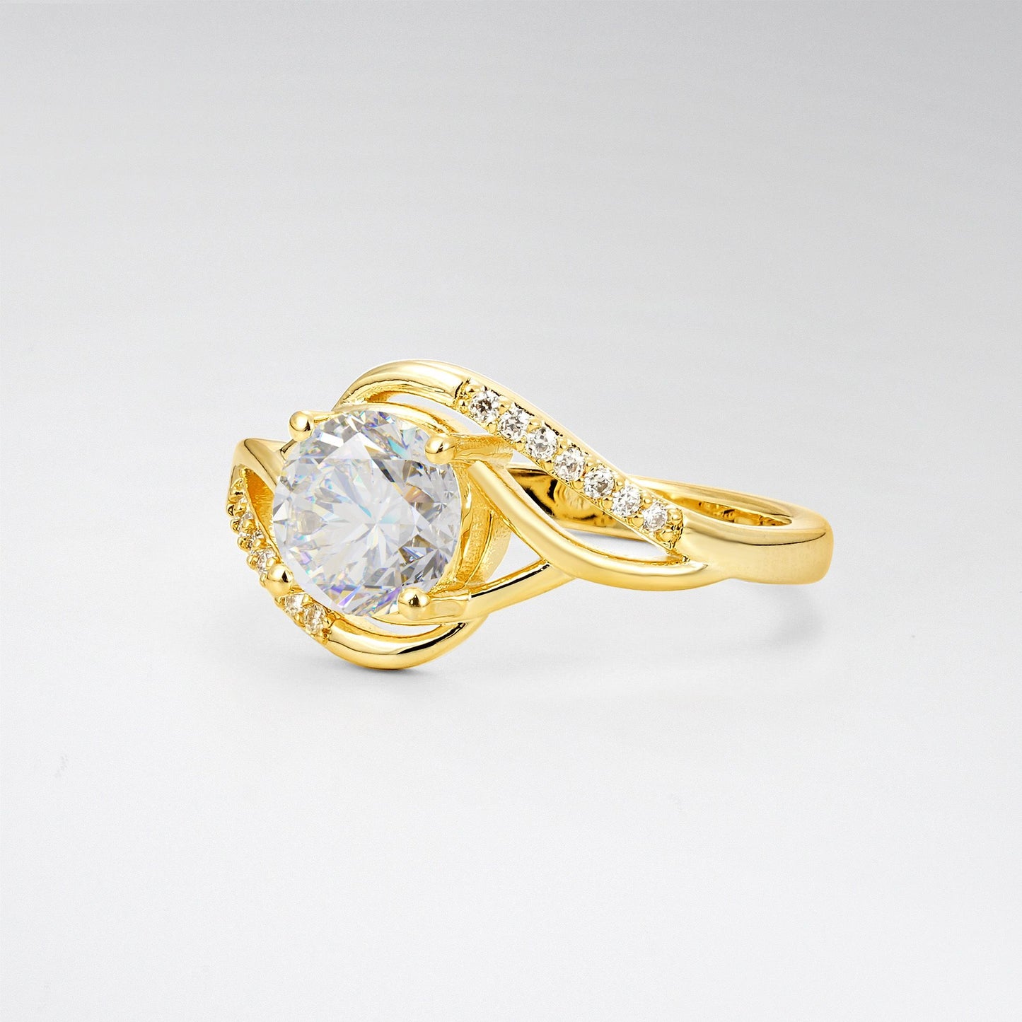 Elegant Moissanite Engagement Ring with Intricate Twisted - Additional view