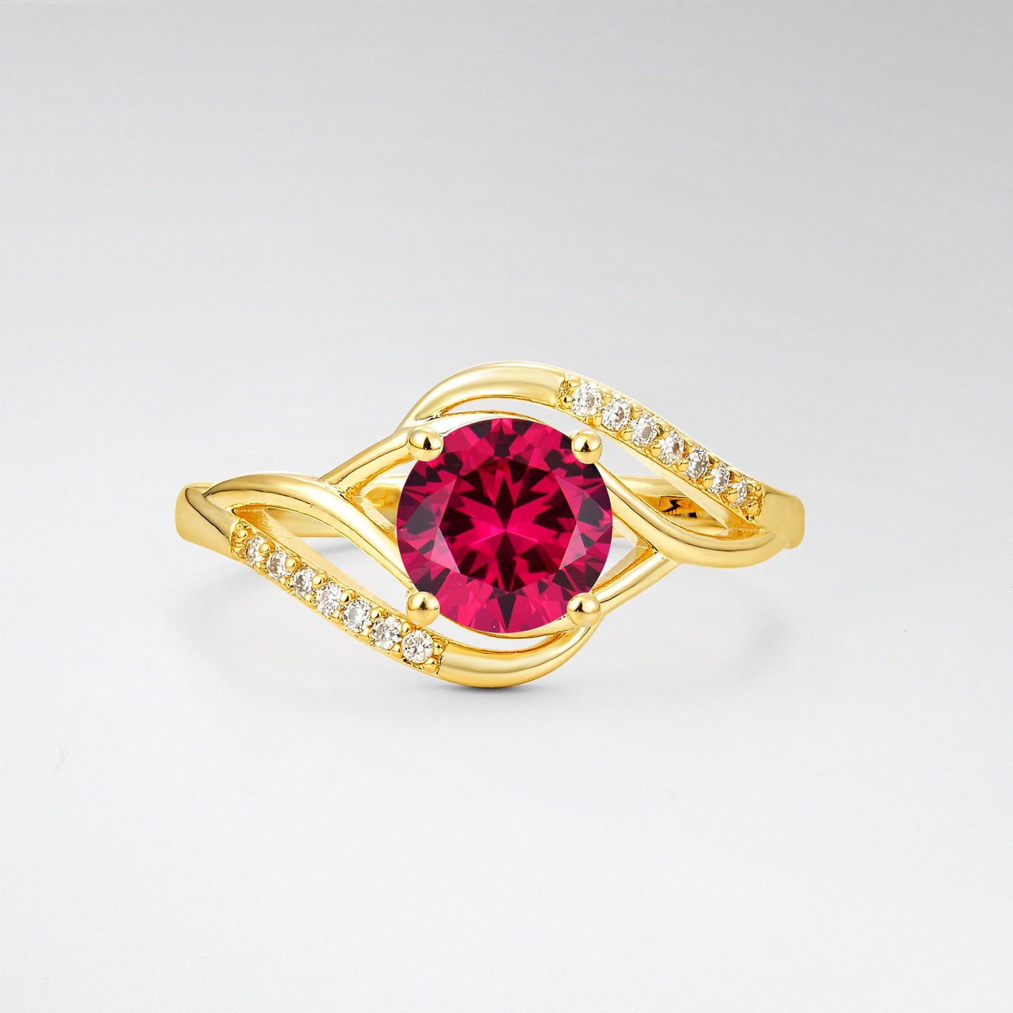 Elegant Ruby Engagement Ring with Intricate Twisted - Additional view