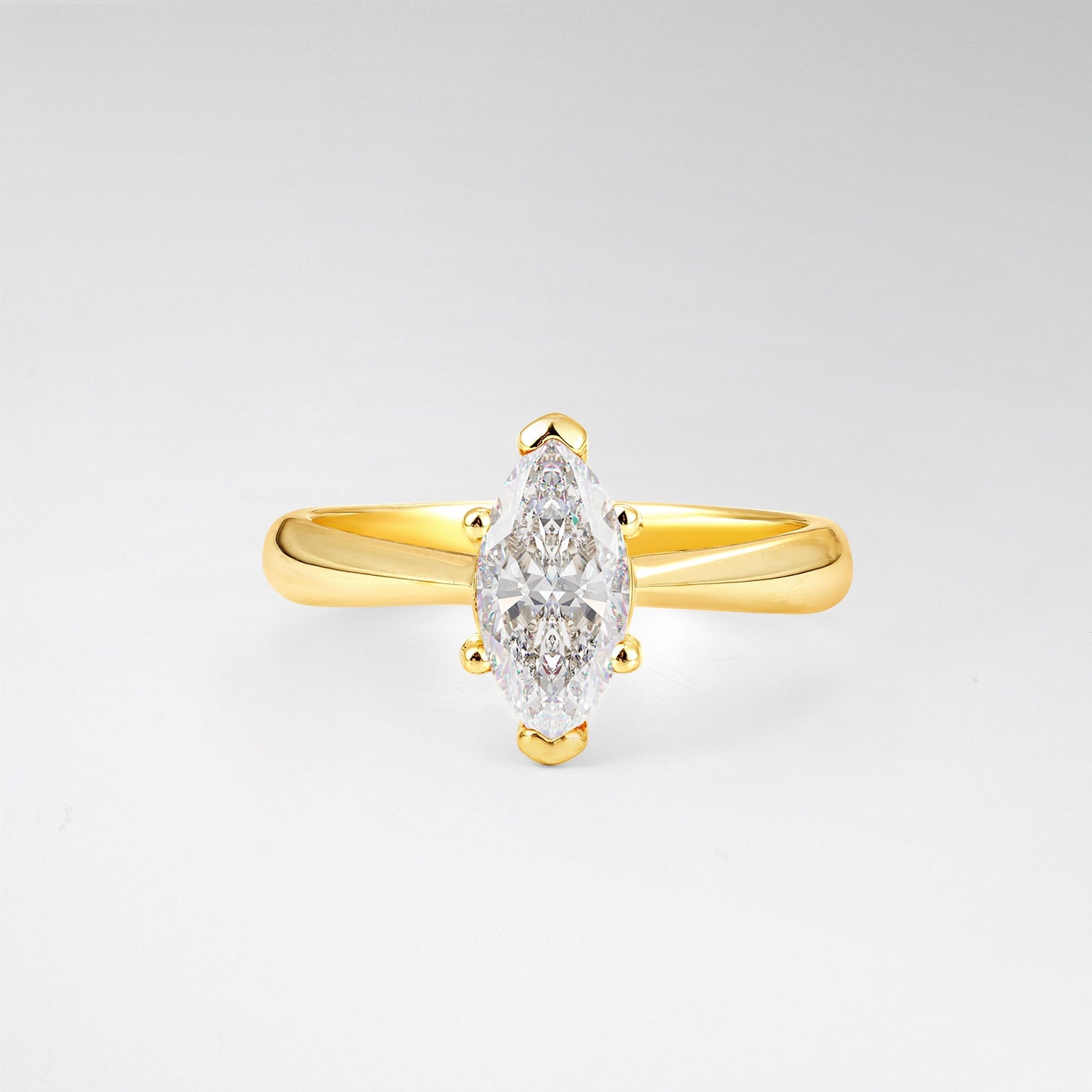 Sophisticated Marquise Cut Moissanite Minimalist Solitaire Ring - Additional view