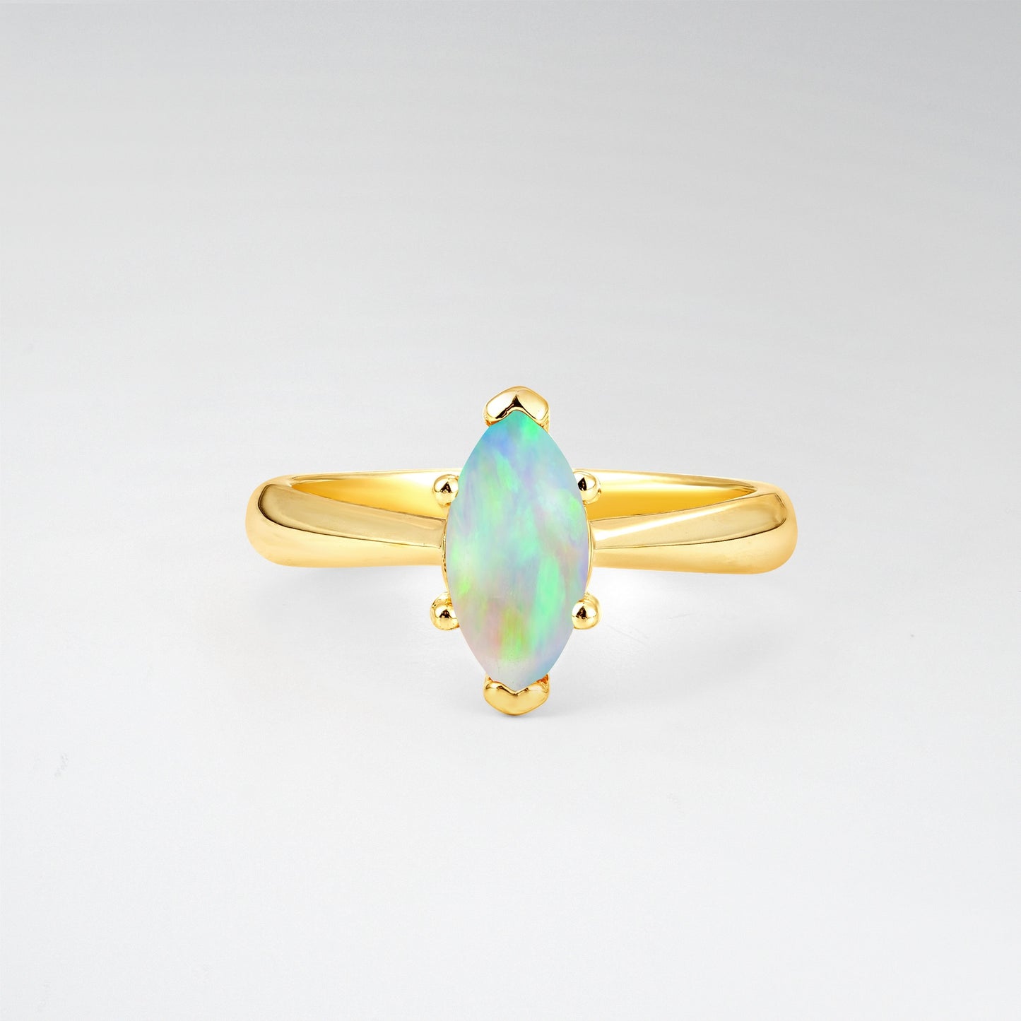 Sophisticated Marquise Cut Opal Minimalist Solitaire Ring - Additional view