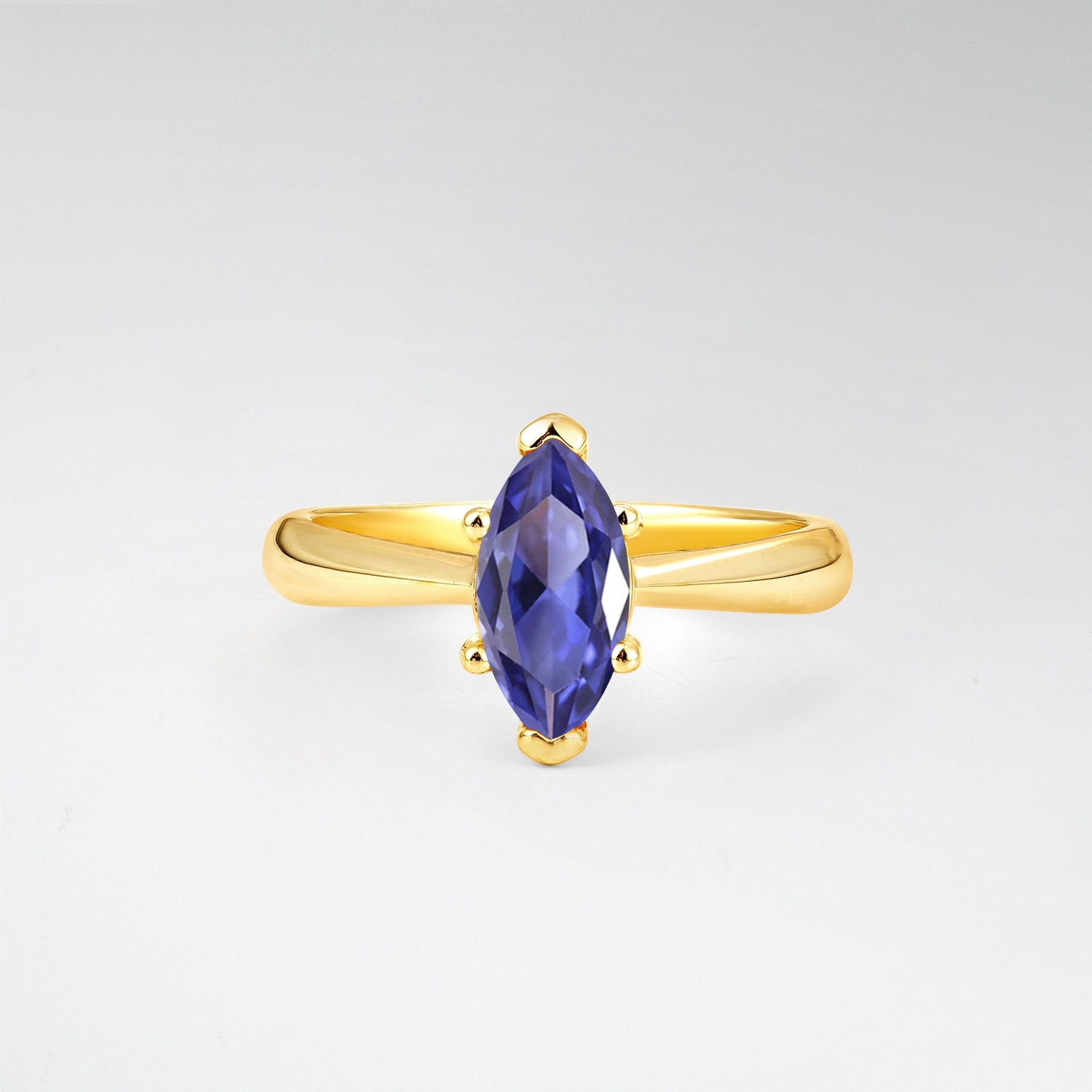 Sophisticated Marquise Cut Tanzanite Minimalist Solitaire Ring - Additional view