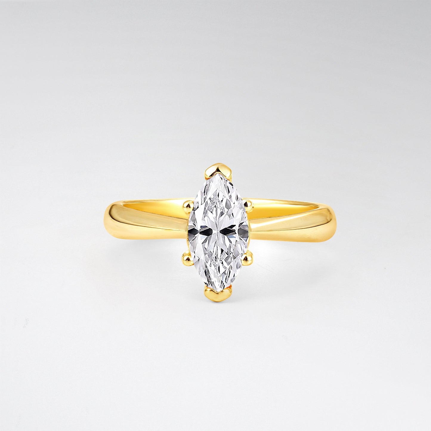 Sophisticated Marquise Cut Lab Diamond Minimalist Solitaire Ring - Additional view
