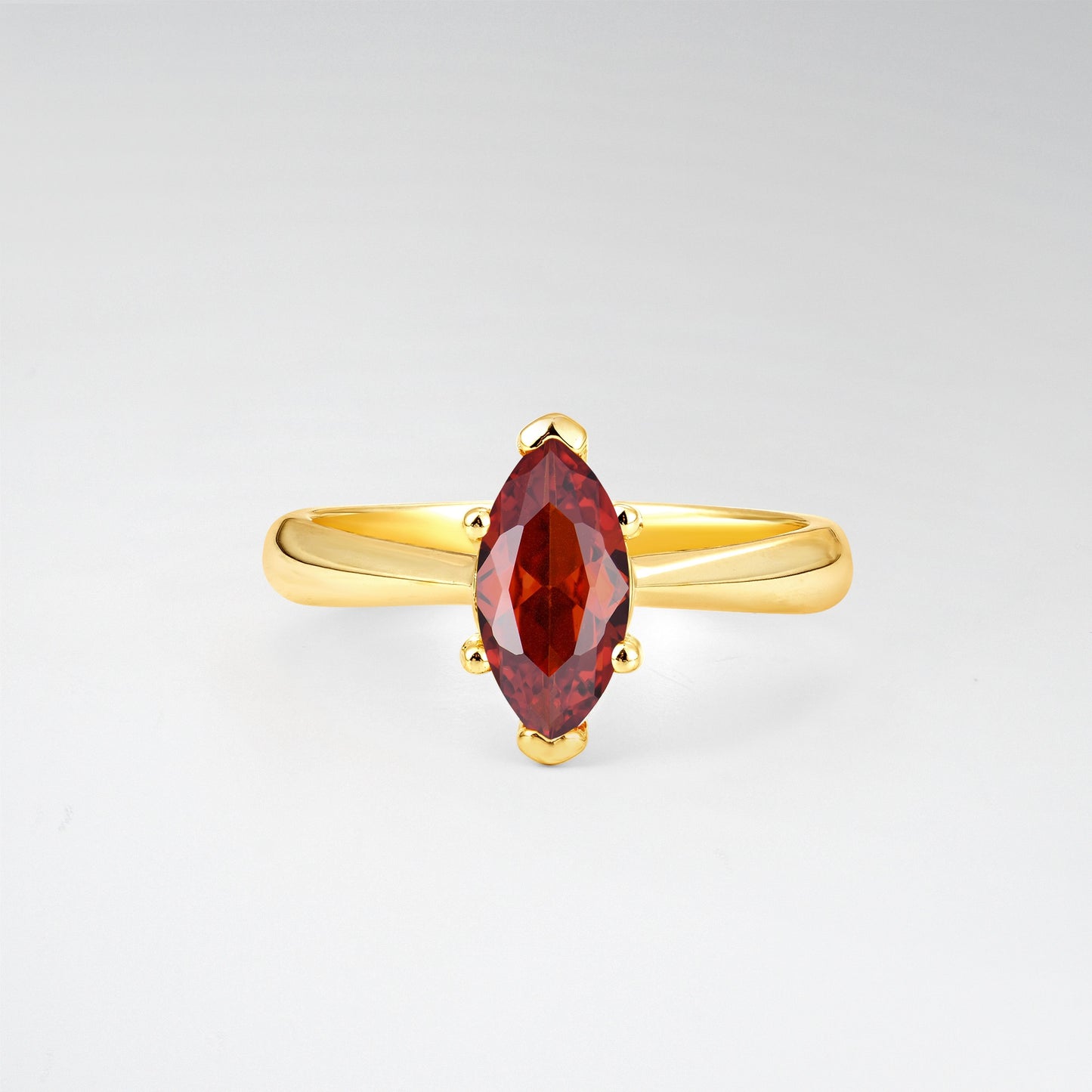 Sophisticated Marquise Cut Garnet Minimalist Solitaire Ring - Additional view