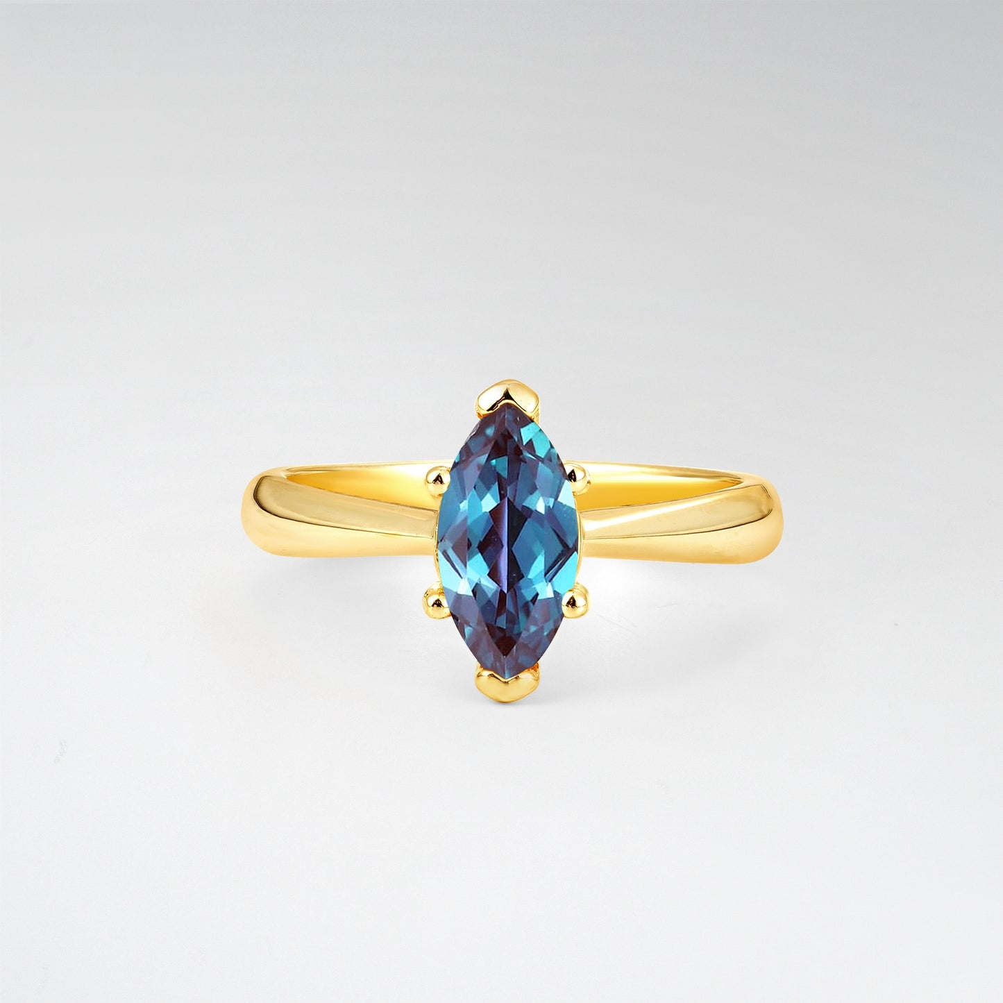Sophisticated Marquise Cut Alexandrite Minimalist Solitaire Ring - Additional view