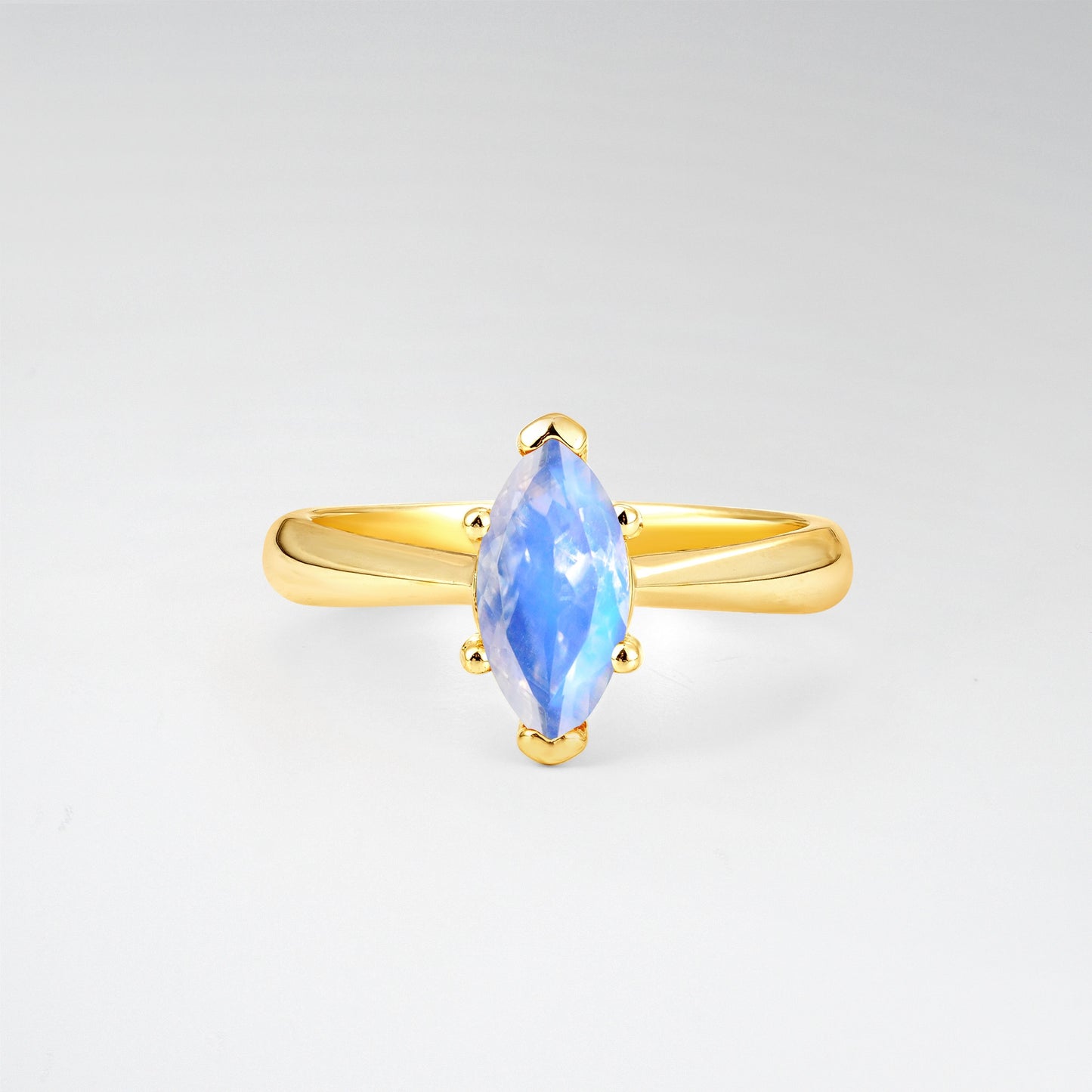 Sophisticated Marquise Cut Moonstone Minimalist Solitaire Ring - Additional view
