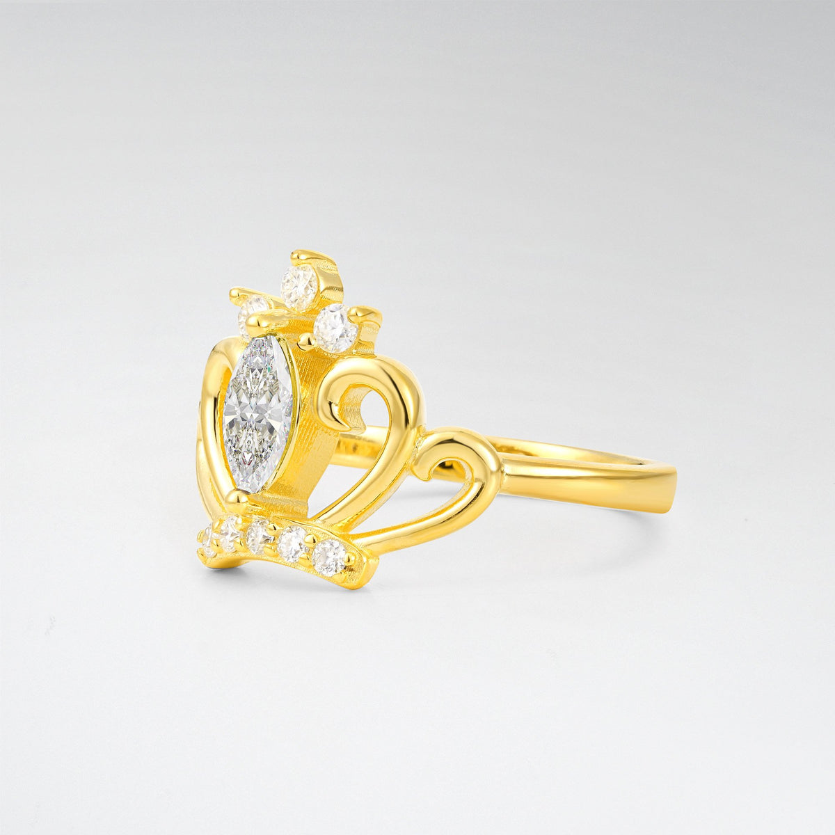Vintage Marquise Moissanite Scrollwork Engagement Ring - Additional view