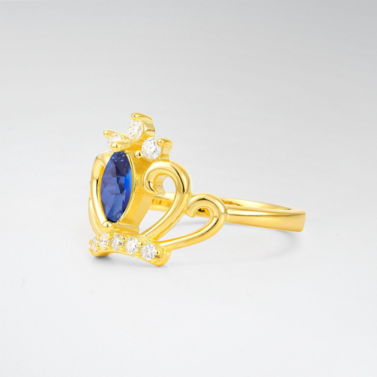 Vintage Marquise Sapphire Scrollwork Engagement Ring - Additional view