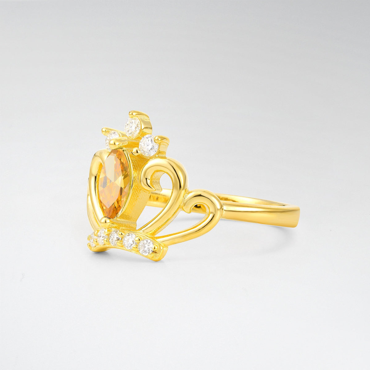 Vintage Marquise Citrine Scrollwork Engagement Ring - Additional view