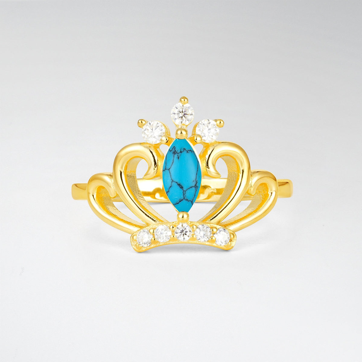 Vintage Marquise Turquoise Scrollwork Engagement Ring - Additional view