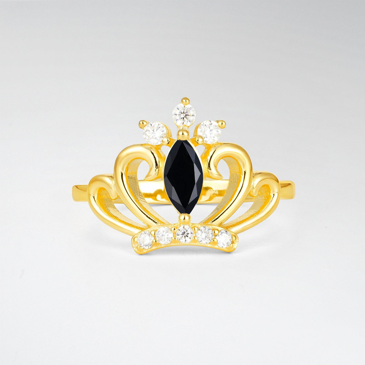 Vintage Marquise Black Onyx Scrollwork Engagement Ring - Additional view