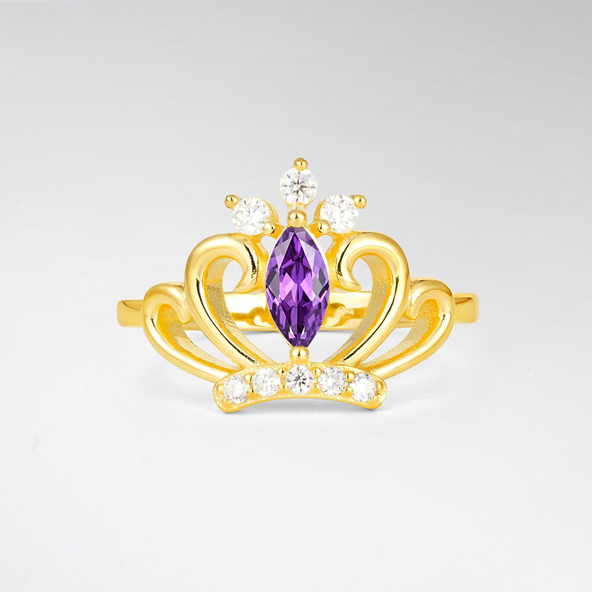 Vintage Marquise Amethyst Scrollwork Engagement Ring - Additional view
