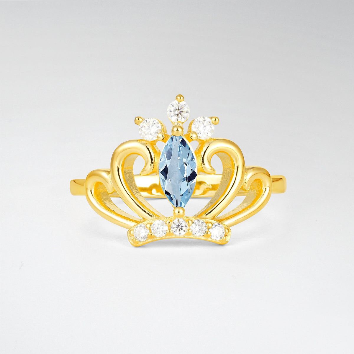 Vintage Marquise Aquamarine Scrollwork Engagement Ring - Additional view