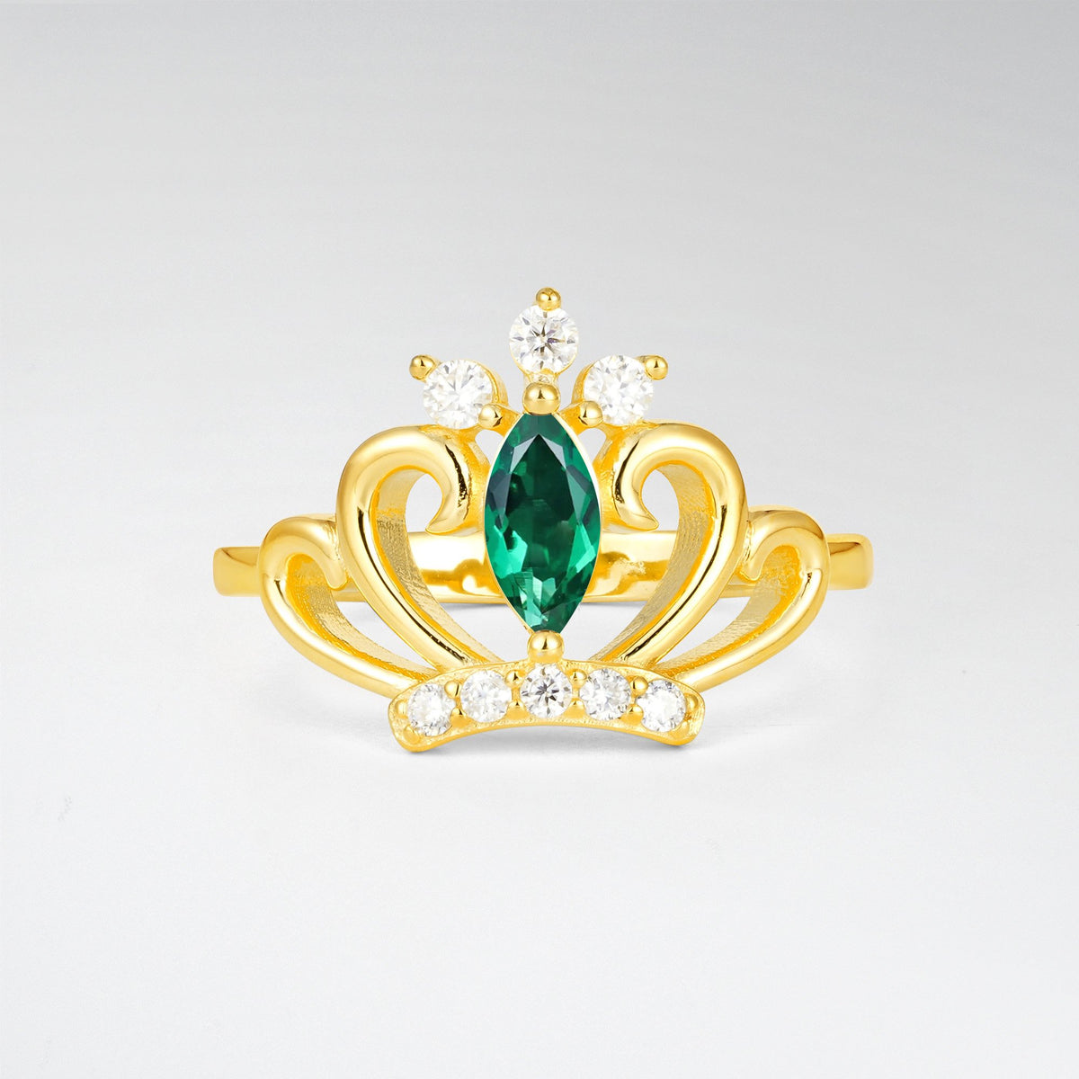 Vintage Marquise Emerald Scrollwork Engagement Ring - Additional view