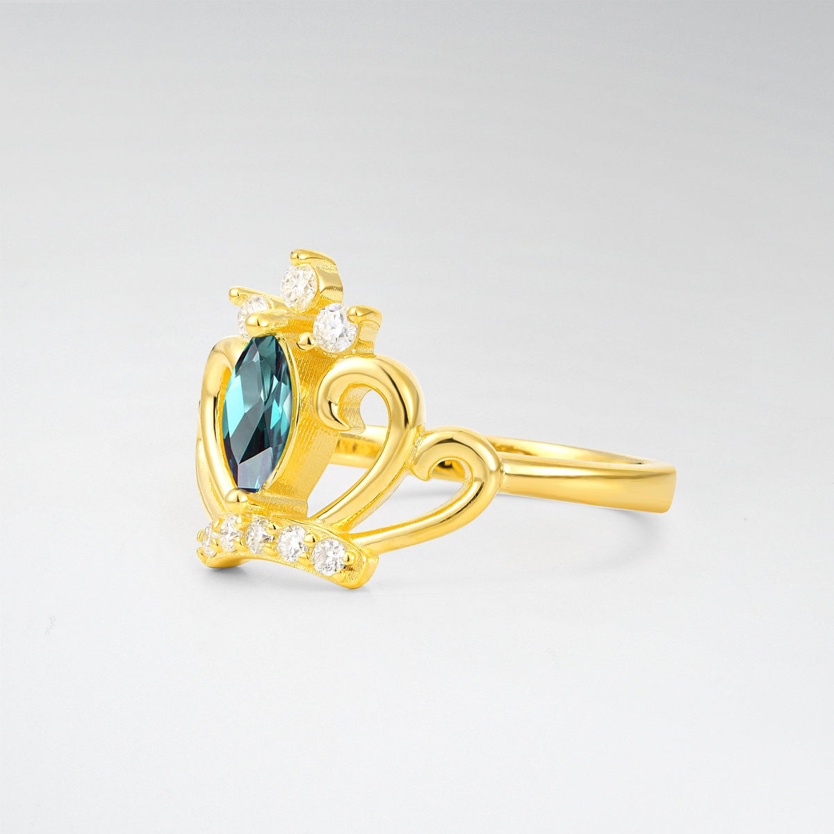 Vintage Marquise Alexandrite Scrollwork Engagement Ring - Additional view