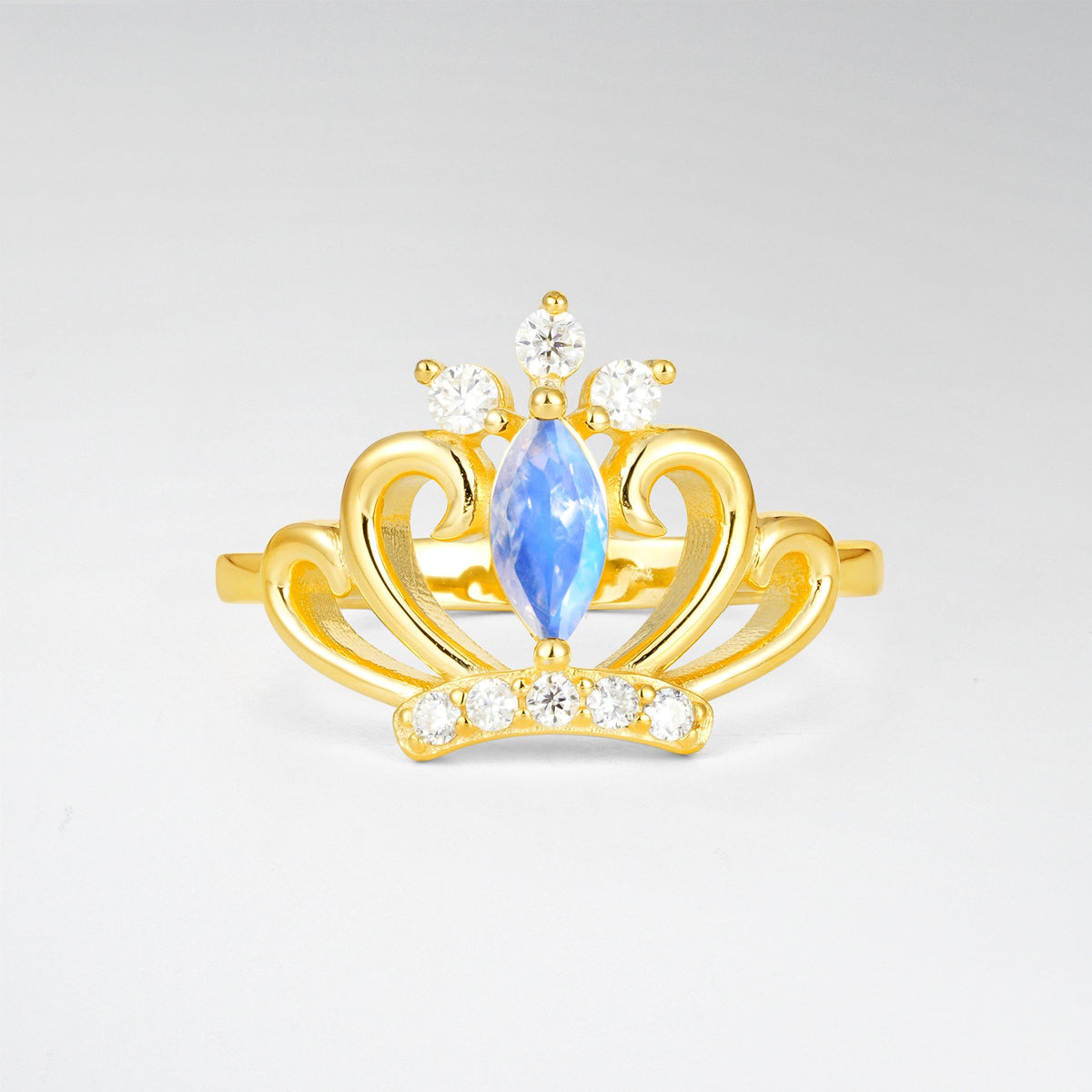 Vintage Marquise Moonstone Scrollwork Engagement Ring - Additional view