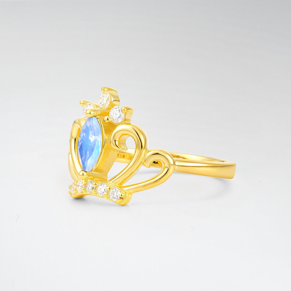 Vintage Marquise Moonstone Scrollwork Engagement Ring - Additional view