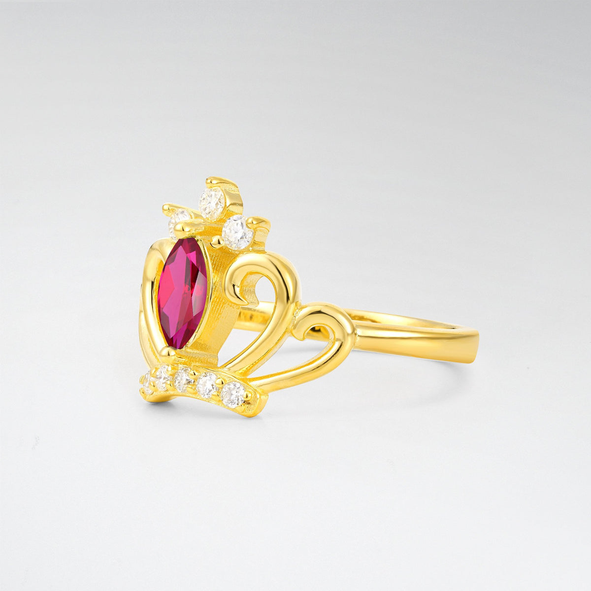 Vintage Marquise Ruby Scrollwork Engagement Ring - Additional view