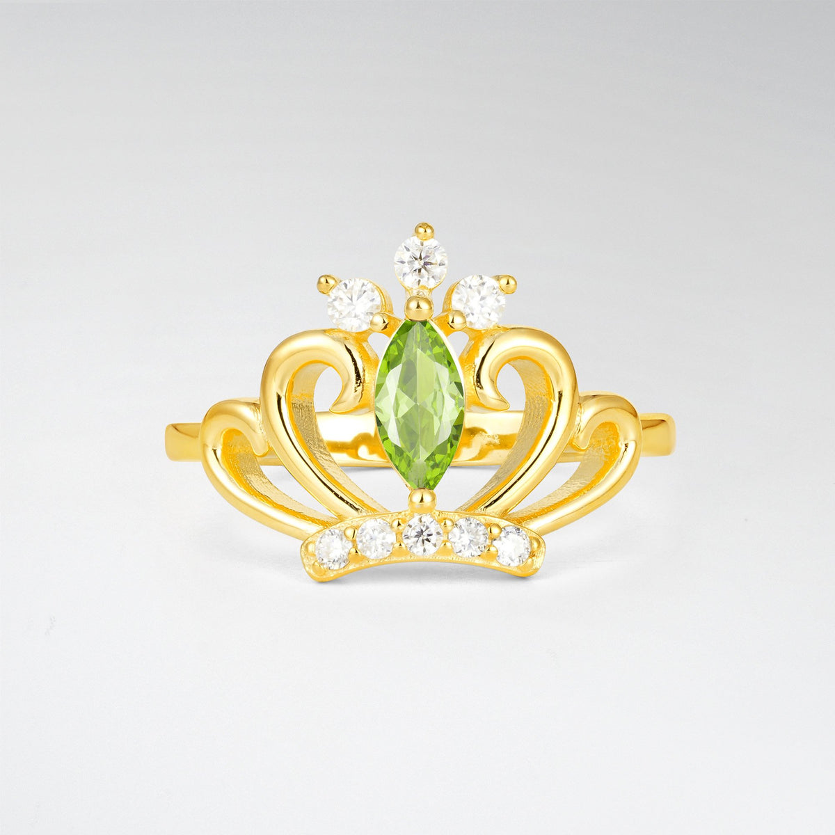 Vintage Marquise Peridot Scrollwork Engagement Ring - Additional view