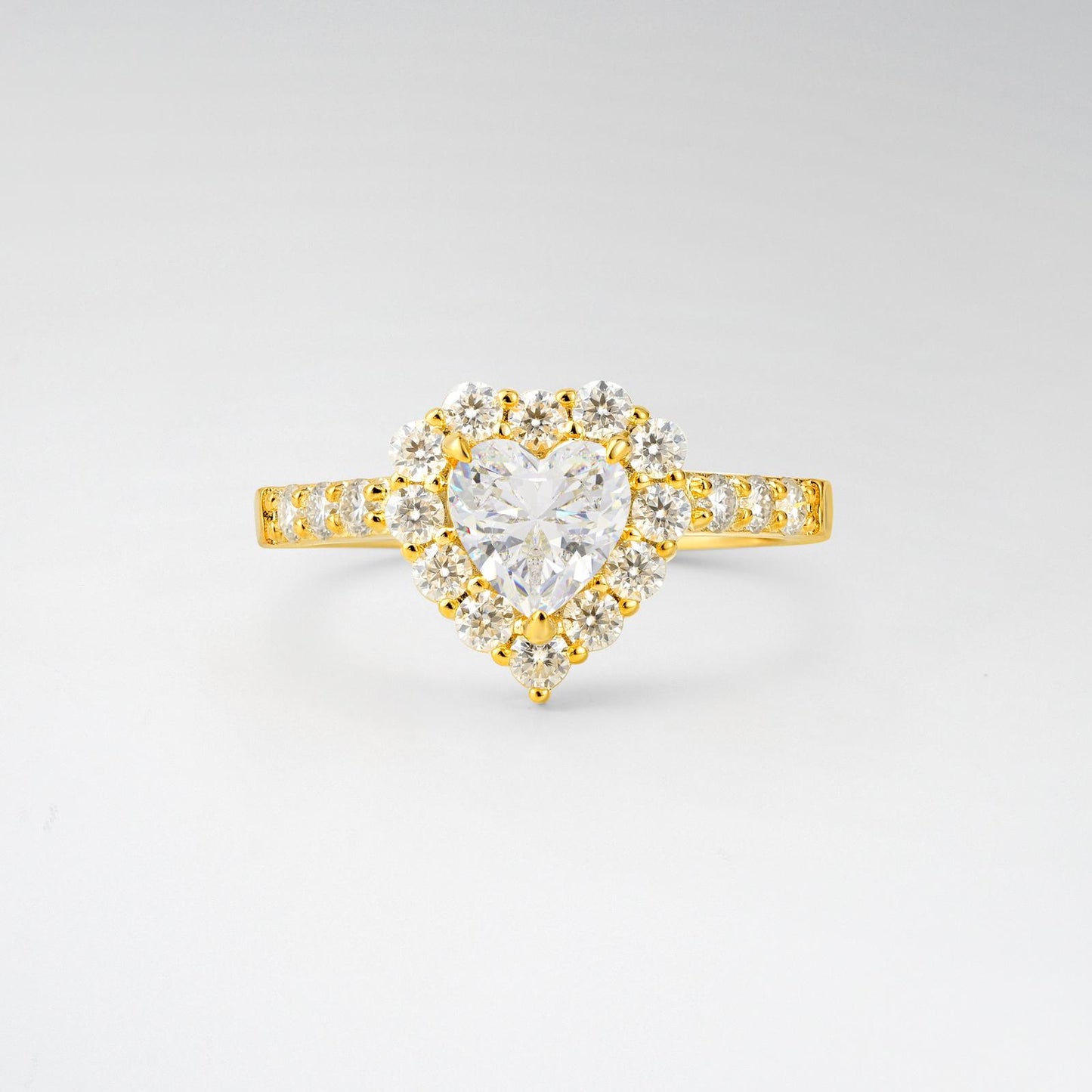 Heart Cut Moissanite Halo Pave Engagement Ring - product view1
